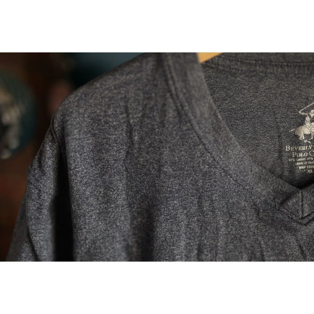 Beverly Hills Polo Club Men's T Shirt Gray SizeXL Cotton Polyester Blend